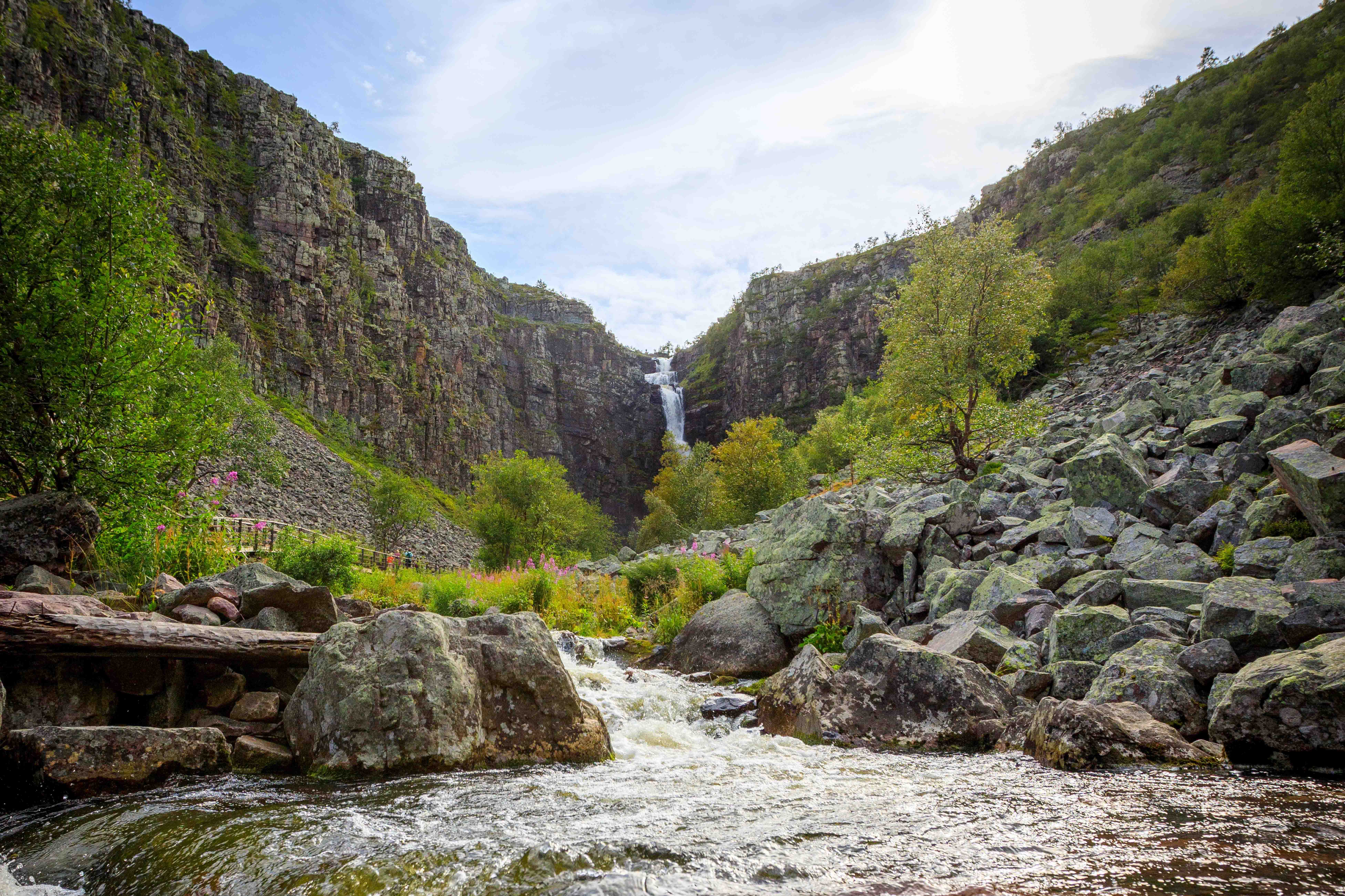 Njupeskär waterval in Nationaal Park Fulufjället