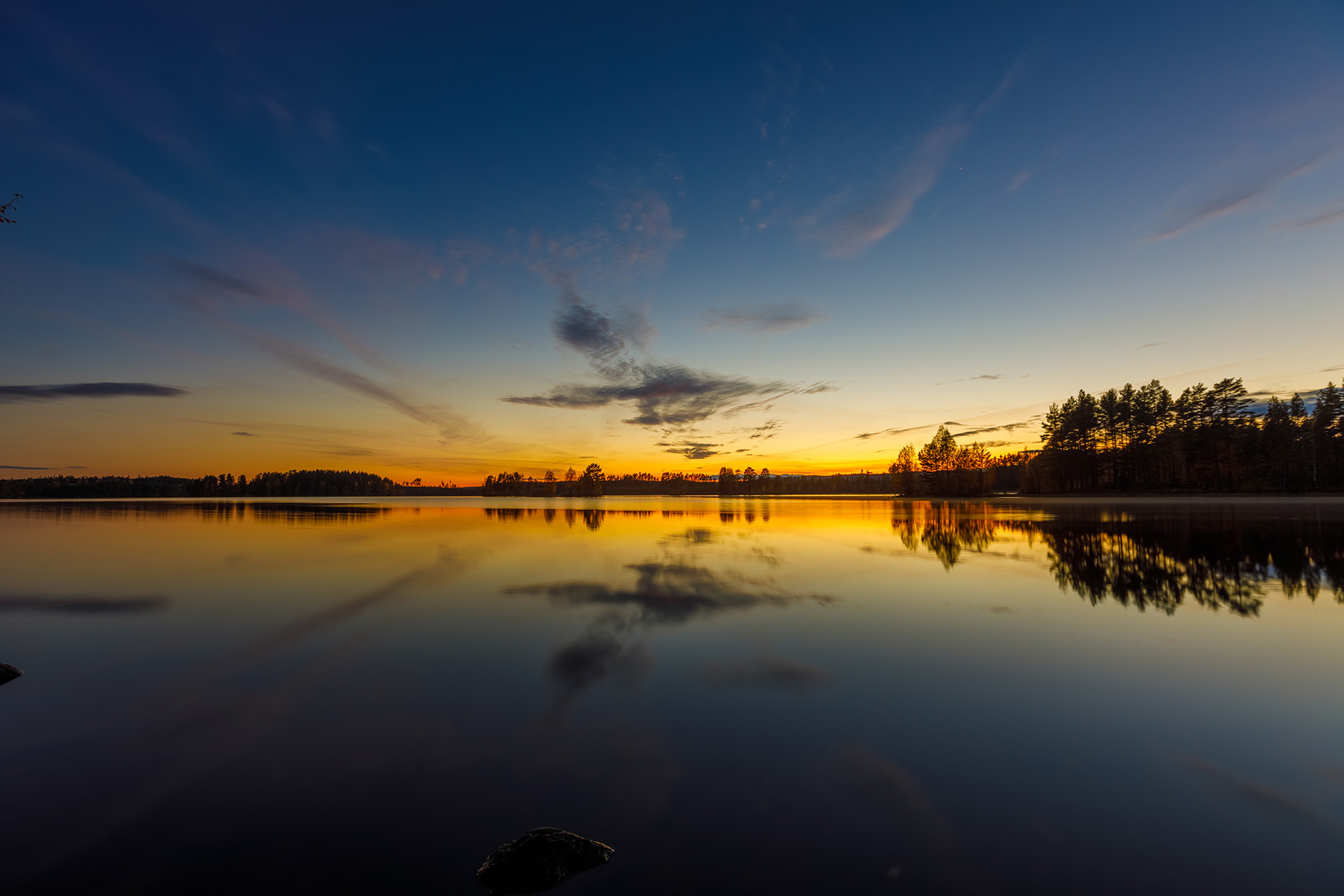 Calm evening light over a Nordic lake